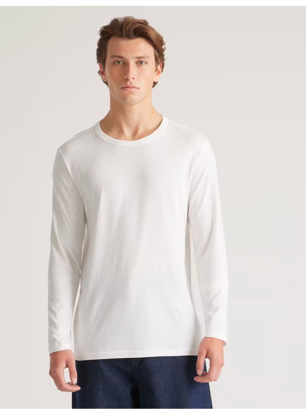 Quince Mens Cotton Modal Crew Neck Long Sleeve Tee new